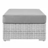 Modway Convene Outdoor Patio Rectangular Ottoman in Light Gray Gray - Side Angle - Modway Convene Outdoor Patio Rectangular Ottoman in Light Gray Gray - Side Angle
