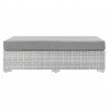 Modway Convene Outdoor Patio Rectangular Ottoman in Light Gray Gray - Front Angle