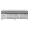 Modway Convene Outdoor Patio Rectangular Ottoman in Light Gray Gray - Front Angle - Modway Convene Outdoor Patio Rectangular Ottoman in Light Gray Gray - Front Angle