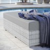 Modway Convene Outdoor Patio Rectangular Ottoman in Light Gray Gray - Lifestyle