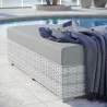 Modway Convene Outdoor Patio Rectangular Ottoman in Light Gray Gray - Lifestyle - Modway Convene Outdoor Patio Rectangular Ottoman in Light Gray Gray - Lifestyle