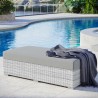 Modway Convene Outdoor Patio Rectangular Ottoman in Light Gray Gray - Lifestyle