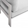 Modway Shore Sunbrella® Fabric Outdoor Patio Aluminum 3 Piece Set - Silver Gray - Seat Closeup Base Angle