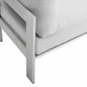 Modway Shore Sunbrella® Fabric Outdoor Patio Aluminum 3 Piece Set - Silver Gray - Seat Closeup Base Angle - Modway Shore Sunbrella® Fabric Outdoor Patio Aluminum 3 Piece Set - Silver Gray - Seat Closeup Base Angle