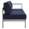 Modway Shore Sunbrella® Fabric Outdoor Patio Aluminum 5 Piece Sectional Sofa Set - Silver Navy -  Right-Arm Loveseat in Side Angle - Modway Shore Sunbrella® Fabric Outdoor Patio Aluminum 5 Piece Sectional Sofa Set - Silver Navy -  Right-Arm Loveseat in Side Angle