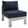 Modway Shore Sunbrella® Fabric Outdoor Patio Aluminum 5 Piece Sectional Sofa Set - Silver Navy -  Armless Chair in Front Side AngleModway Shore Sunbrella® Fabric Outdoor Patio Aluminum 5 Piece Sectional Sofa Set - Silver Navy -  Armless Chair in Front Sid - Modway Shore Sunbrella® Fabric Outdoor Patio Aluminum 5 Piece Sectional Sofa Set - Silver Navy -  Armless Chair in Front Side AngleModway Shore Sunbrella® Fabric Outdoor Patio Aluminum 5 Piece Sectional Sofa Set - Silver Navy -  Armless Chair in Front Sid