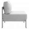 Modway Shore Sunbrella® Fabric Outdoor Patio Aluminum 6 Piece Sectional Sofa Set - Silver Gray - Armless Chair in Side Angle
