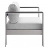 Modway Shore Sunbrella® Fabric Outdoor Patio Aluminum 9 Piece Sectional Sofa Set - Silver Gray - Armchair in Side Angle