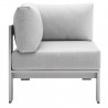 Modway Shore Sunbrella® Fabric Outdoor Patio Aluminum 8 Piece Sectional Sofa Set - Silver Gray - Corner Chair in Side Angle