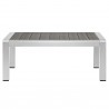 Modway Shore Sunbrella® Fabric Outdoor Patio Aluminum 8 Piece Sectional Sofa Set - Silver Gray - Coffee Table in Side Angle