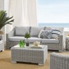 Modway Conway Sunbrella® Outdoor Patio Wicker Rattan 4-Piece Furniture Set in Light Gray Gray - Lifestyle