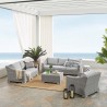 Modway Conway Sunbrella® Outdoor Patio Wicker Rattan 4-Piece Furniture Set in Light Gray Gray - Lifestyle