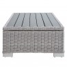 Modway Conway Sunbrella® Outdoor Patio Wicker Rattan 5-Piece Furniture Set - Light Gray Gray - Table in Side Angle