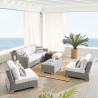 Modway Conway Sunbrella® Outdoor Patio Wicker Rattan 5-Piece Furniture Set - Light Gray White - Lifestyle 2
