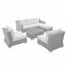 Modway Conway Sunbrella® Outdoor Patio Wicker Rattan 5-Piece Furniture Set - Light Gray White - Set in Front Side Angle