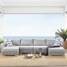 Modway Conway Sunbrella® Outdoor Patio Wicker Rattan 6-Piece Furniture Set - Light Gray Gray - Lifestyle