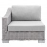 Modway Conway Sunbrella® Outdoor Patio Wicker Rattan 6-Piece Furniture Set - Light Gray Gray - Left-Armchair in Front Angle