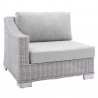 Modway Conway Sunbrella® Outdoor Patio Wicker Rattan 6-Piece Furniture Set - Light Gray Gray - Left-Armchair in Front Side Angle
