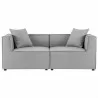 Modway Saybrook Outdoor Patio Upholstered 2-Piece Sectional Sofa Loveseat - Gray - Front Angle - Modway Saybrook Outdoor Patio Upholstered 2-Piece Sectional Sofa Loveseat - Gray - Front Angle