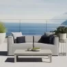 Modway Saybrook Outdoor Patio Upholstered 2-Piece Sectional Sofa Loveseat - Gray - Lifestyle - Modway Saybrook Outdoor Patio Upholstered 2-Piece Sectional Sofa Loveseat - Gray - Lifestyle