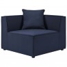 Modway Saybrook Outdoor Patio Upholstered 2-Piece Sectional Sofa Loveseat - Navy - Corner Chair in Front Angle