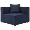 Modway Saybrook Outdoor Patio Upholstered 2-Piece Sectional Sofa Loveseat - Navy - Corner Chair in Front Angle - Modway Saybrook Outdoor Patio Upholstered 2-Piece Sectional Sofa Loveseat - Navy - Corner Chair in Front Angle