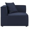 Modway Saybrook Outdoor Patio Upholstered 2-Piece Sectional Sofa Loveseat - Navy - Corner Chair in Side Angle