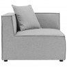 Modway Saybrook Outdoor Patio Upholstered Loveseat and Ottoman Set in Gray - Corner Chair  in Side Angle