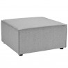 Modway Saybrook Outdoor Patio Upholstered Loveseat and Ottoman Set in Gray - Ottoman in Front Side Angle