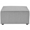 Modway Saybrook Outdoor Patio Upholstered Loveseat and Ottoman Set in Gray - Ottoman in Front Angle