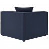 Modway Saybrook Outdoor Patio Upholstered Loveseat and Ottoman Set in Navy - Corner Chair  in Back Angle