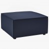 Modway Saybrook Outdoor Patio Upholstered Loveseat and Ottoman Set in Navy - Ottoman in Front Side Angle