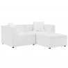 Modway Saybrook Outdoor Patio Upholstered Loveseat and Ottoman Set - White -  Set in Front Angle