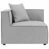 Modway Saybrook Outdoor Patio Upholstered 3-Piece Sectional Sofa - Gray - Corner Chair in Side Angle - Modway Saybrook Outdoor Patio Upholstered 3-Piece Sectional Sofa - Gray - Corner Chair in Side Angle