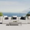 Modway Saybrook Outdoor Patio Upholstered 3-Piece Sectional Sofa - White - Lifestyle - Modway Saybrook Outdoor Patio Upholstered 3-Piece Sectional Sofa - White - Lifestyle