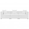 Modway Saybrook Outdoor Patio Upholstered 3-Piece Sectional Sofa - White - Set in Front Angle