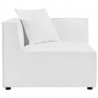 Modway Saybrook Outdoor Patio Upholstered 3-Piece Sectional Sofa - White - Corner Chair in Side Angle