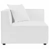 Modway Saybrook Outdoor Patio Upholstered 3-Piece Sectional Sofa - White - Corner Chair in Side Angle - Modway Saybrook Outdoor Patio Upholstered 3-Piece Sectional Sofa - White - Corner Chair in Side Angle