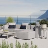 Modway Saybrook Outdoor Patio Upholstered 4-Piece Sectional Sofa - Gray - Lifestyle