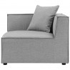 Modway Saybrook Outdoor Patio Upholstered 4-Piece Sectional Sofa - Gray - Corner Chair in Side Angle