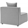 Modway Saybrook Outdoor Patio Upholstered 4-Piece Sectional Sofa - Gray - Armless Chair in Back Side Angle