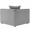 Modway Saybrook Outdoor Patio Upholstered 4-Piece Sectional Sofa - Gray - Corner Chair in Back Angle - Modway Saybrook Outdoor Patio Upholstered 4-Piece Sectional Sofa - Gray - Corner Chair in Back Angle