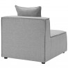Modway Saybrook Outdoor Patio Upholstered 4-Piece Sectional Sofa - Gray - Armless Chair in Back Side Angle