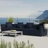 Modway Saybrook Outdoor Patio Upholstered 4-Piece Sectional Sofa - Navy - Lifestyle - Modway Saybrook Outdoor Patio Upholstered 4-Piece Sectional Sofa - Navy - Lifestyle