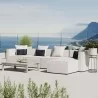Modway Saybrook Outdoor Patio Upholstered 5-Piece Sectional Sofa - White - Lifestyle - Modway Saybrook Outdoor Patio Upholstered 5-Piece Sectional Sofa - White - Lifestyle