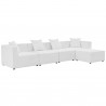 Modway Saybrook Outdoor Patio Upholstered 5-Piece Sectional Sofa - White - Set in Front Angle
