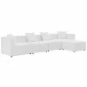 Modway Saybrook Outdoor Patio Upholstered 5-Piece Sectional Sofa - White - Set in Front Angle - Modway Saybrook Outdoor Patio Upholstered 5-Piece Sectional Sofa - White - Set in Front Angle