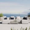 Modway Saybrook Outdoor Patio Upholstered 6-Piece Sectional Sofa - White - Lifestyle