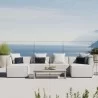 Modway Saybrook Outdoor Patio Upholstered 6-Piece Sectional Sofa - White - Lifestyle - Modway Saybrook Outdoor Patio Upholstered 6-Piece Sectional Sofa - White - Lifestyle