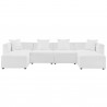 Modway Saybrook Outdoor Patio Upholstered 6-Piece Sectional Sofa - White - Set in Front Angle
